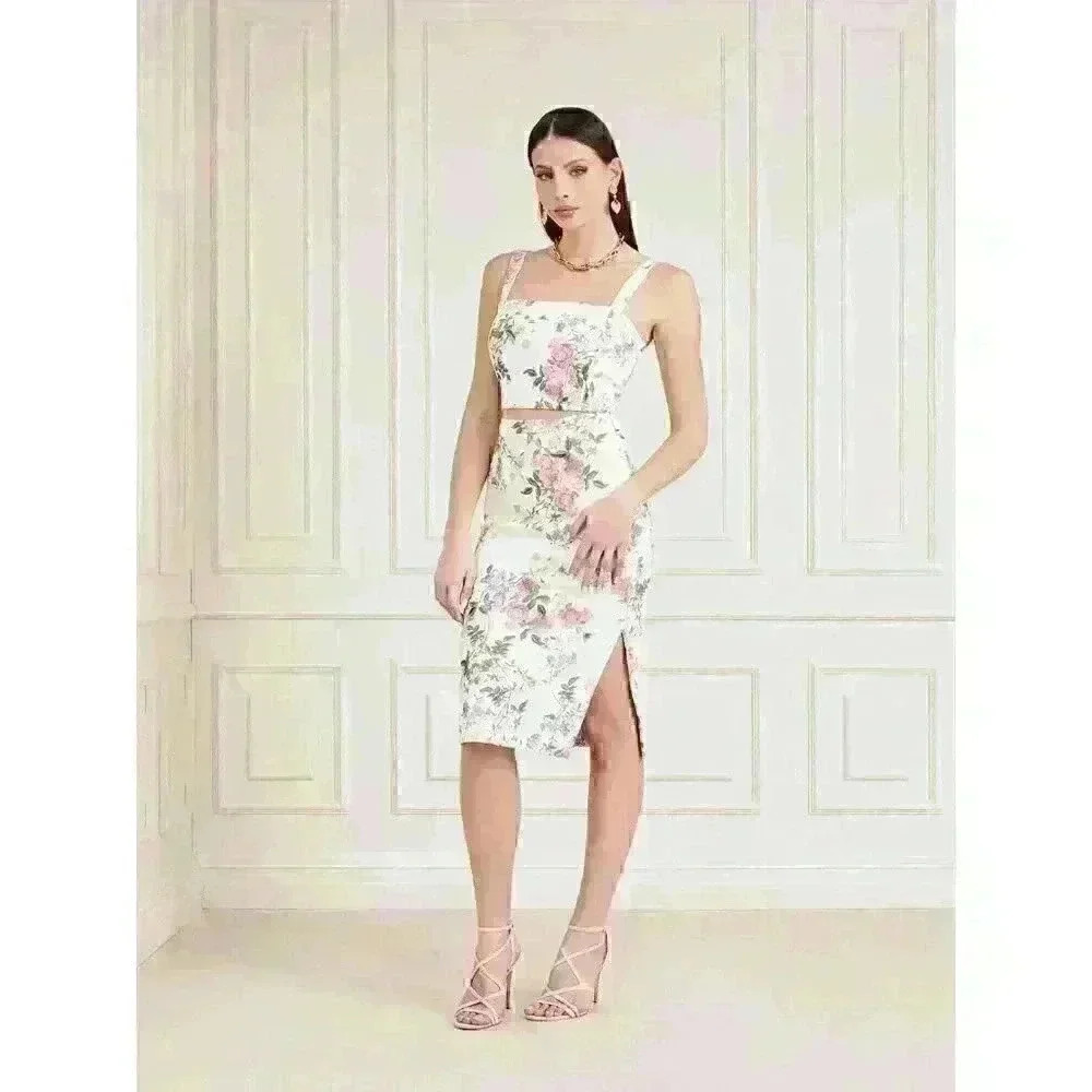 NEW! Guess Marciano Women's XS Leonara All Over Print Midi Skirt NWT $150 - Picture 2 of 5